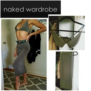 ❤ NAKED WARDROBE 2 Piece Olive Sexy Bodycon Set ❤